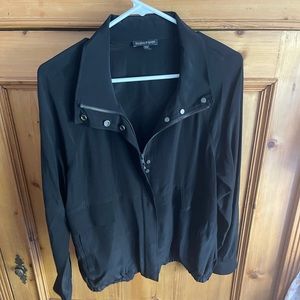 Eileen Fischer silk material bomber jacket